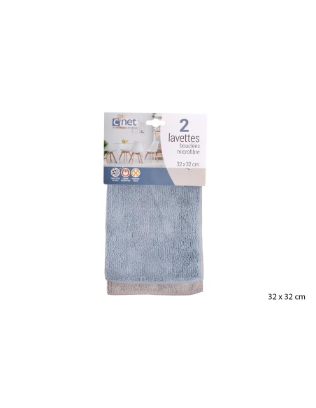 2 lavettes microfibre bouclettes